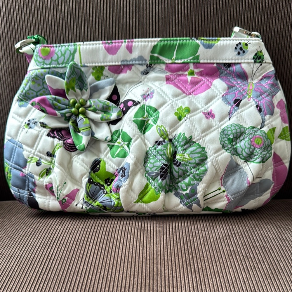 Vera Bradley Quilted Bag - White and Green with butterflies - Picture 11 of 11